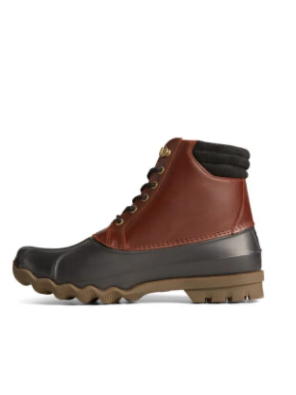 Sperry Avenue Mens Two-Tone Brown Leather Lace-Up Duck Boot